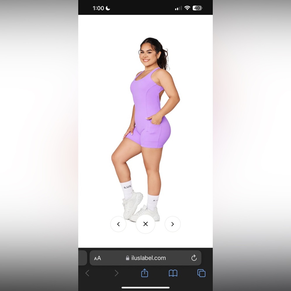 Purple Workout Romper from iLus label.
